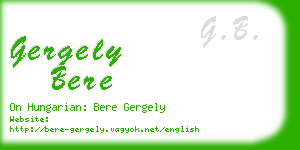 gergely bere business card